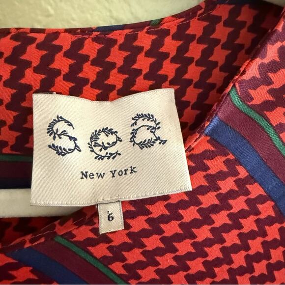 Sea New York Houndstooth Silk Blouse Size 6 - Picture 2 of 4